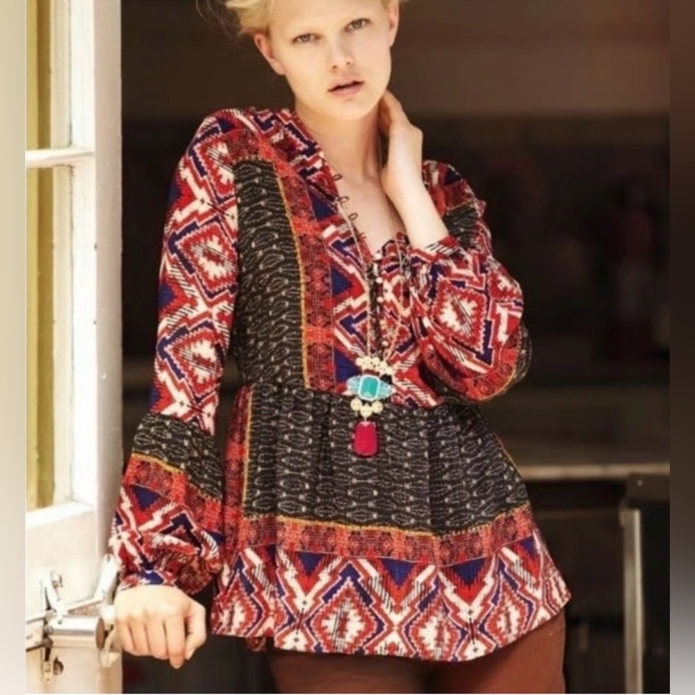 Anthropologie Konrad + Joseph Zydeco Peasant Blouse Top Sz Small